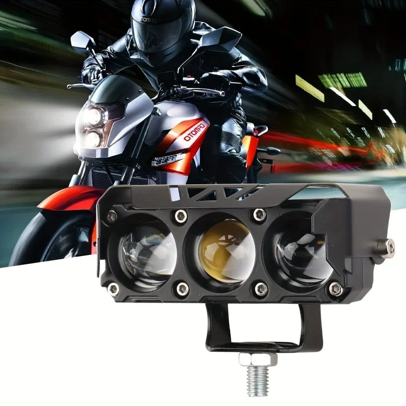 Auto-Arbeitsscheinwerfer, Motorrad-LED-Zweifarb-Mini-Objektiv-Scheinwerfer, Fahrlicht, Nebelscheinwerfer, Motorrad-Scheinwerfer, SUV, UTV-Scheinwerfer