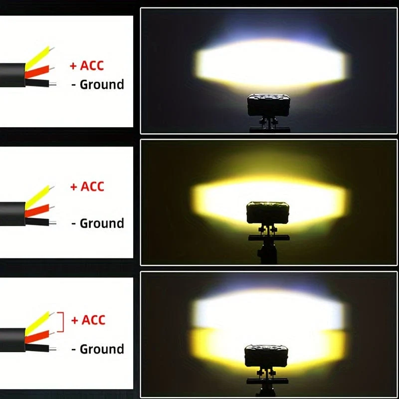Auto-Arbeitsscheinwerfer, Motorrad-LED-Zweifarb-Mini-Objektiv-Scheinwerfer, Fahrlicht, Nebelscheinwerfer, Motorrad-Scheinwerfer, SUV, UTV-Scheinwerfer