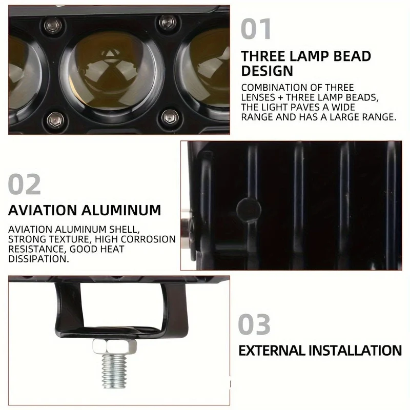 Auto-Arbeitsscheinwerfer, Motorrad-LED-Zweifarb-Mini-Objektiv-Scheinwerfer, Fahrlicht, Nebelscheinwerfer, Motorrad-Scheinwerfer, SUV, UTV-Scheinwerfer