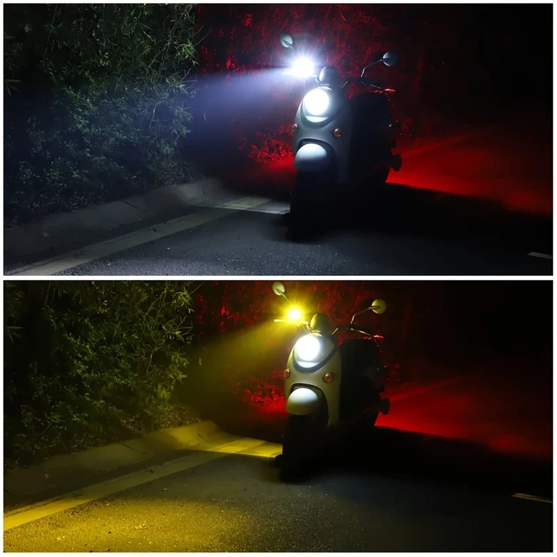 Auto-Arbeitsscheinwerfer, Motorrad-LED-Zweifarb-Mini-Objektiv-Scheinwerfer, Fahrlicht, Nebelscheinwerfer, Motorrad-Scheinwerfer, SUV, UTV-Scheinwerfer