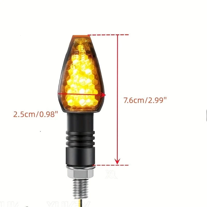 4-teiliges Motorrad-Blinker-Signallicht, modifiziertes Offroad-Motorrad-Blinker-LED-Blinkerlicht mit kleinem roten Hut