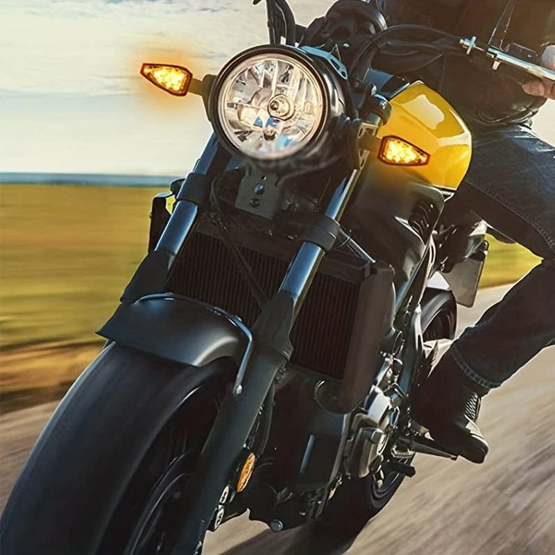 4-teiliges Motorrad-Blinker-Signallicht, modifiziertes Offroad-Motorrad-Blinker-LED-Blinkerlicht mit kleinem roten Hut