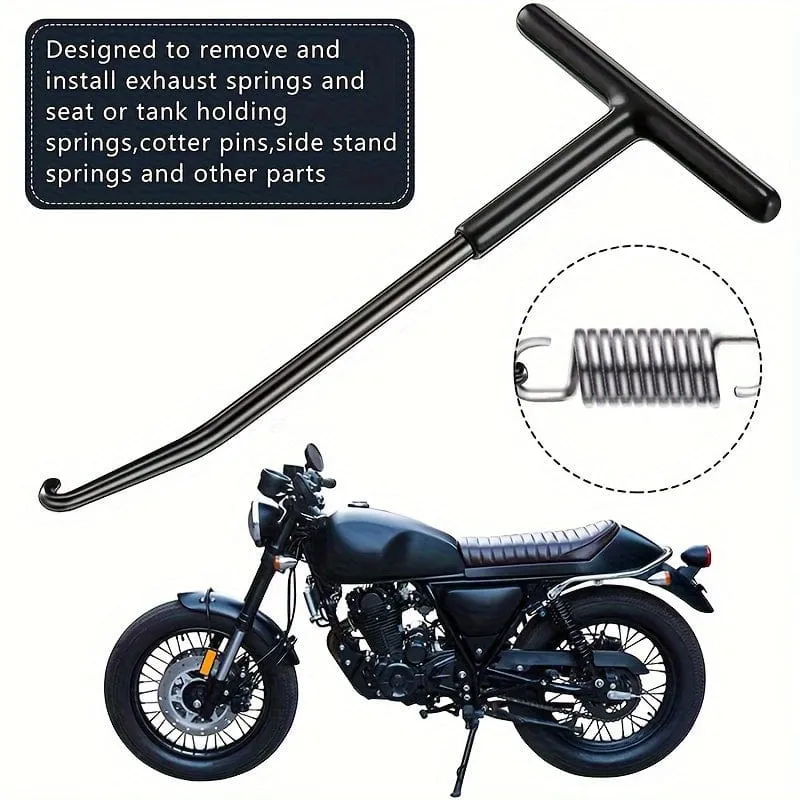 Motorrad-Auspuffrohr-Federhaken, T-förmiger Hand-Abzieher, Reparaturwerkzeug, Universal-Motorzubehör