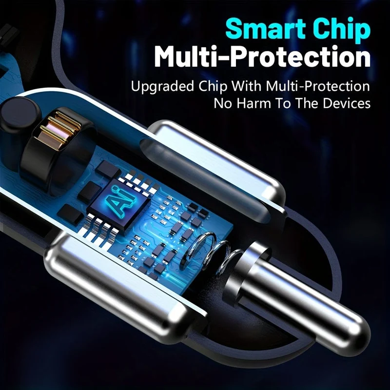 120 W Autoladegerät Schnellladung 4 USB-Digitalanzeige Auto-Schnellladegerät 4-in-1 PD-Handy-Ladekopf 7AQC3.0 Autotelefonadapter Autozubehör