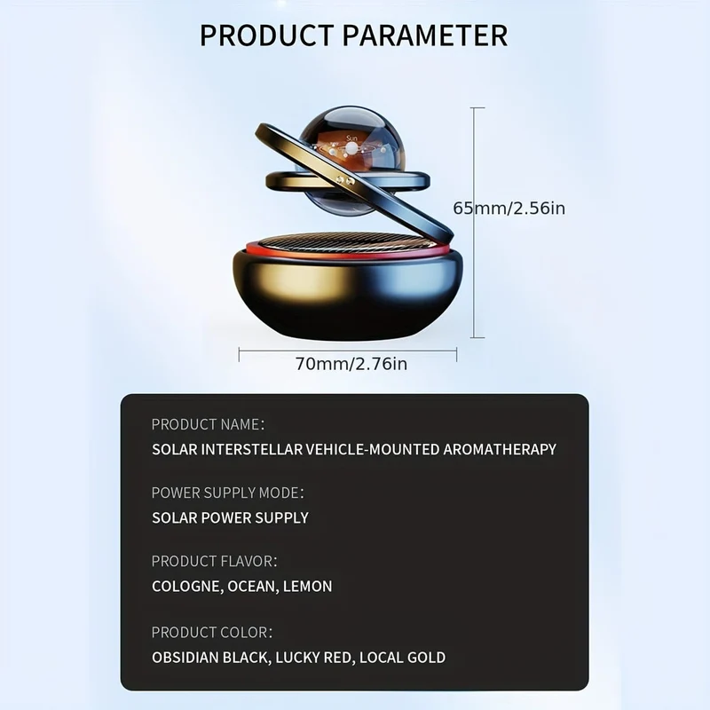 1pc Planet Auto Aromatherapie Parfüm Auto Solar Dekoration Auto Liefert Parfüm Für Männer