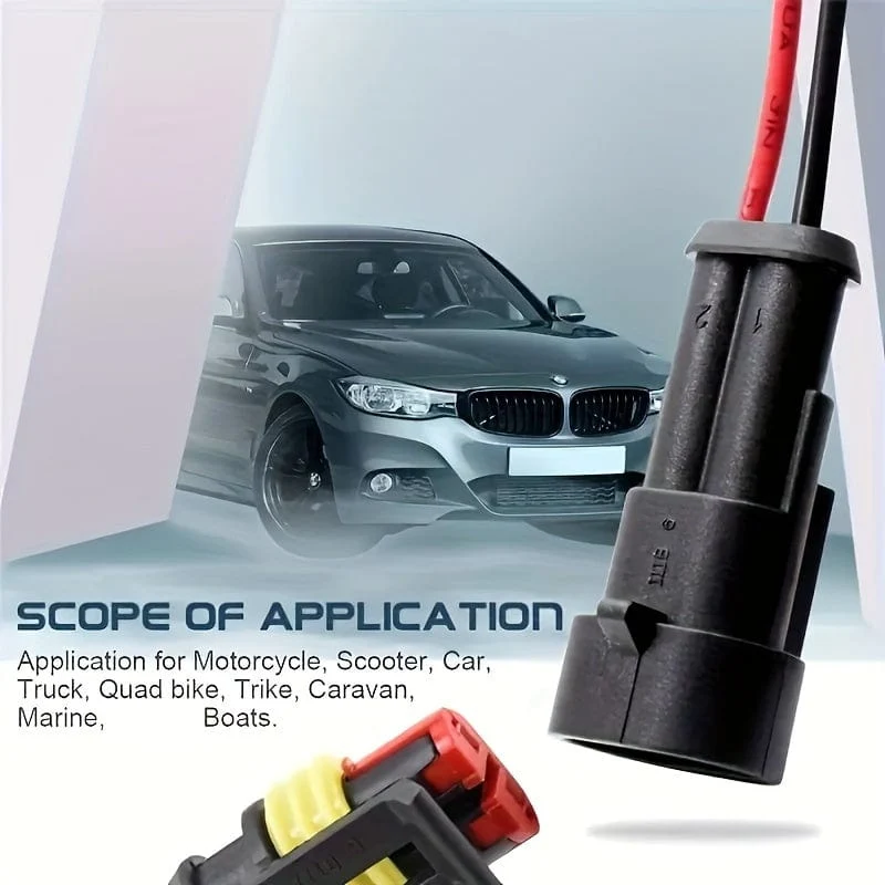 10 Stück/5 Paare 2-poliger elektrischer Steckverbinder, Stecker/Buchse, Schnelltrennstecker, wasserdichtes Autokabel 18 AWG für Auto, LKW, Motorrad, Boot