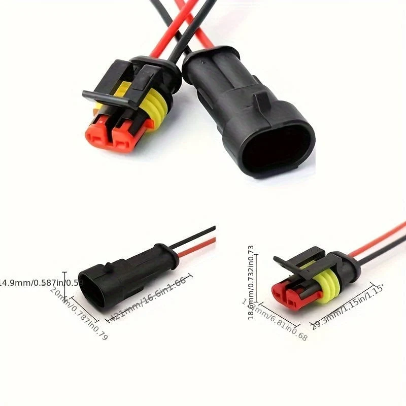 10 Stück/5 Paare 2-poliger elektrischer Steckverbinder, Stecker/Buchse, Schnelltrennstecker, wasserdichtes Autokabel 18 AWG für Auto, LKW, Motorrad, Boot