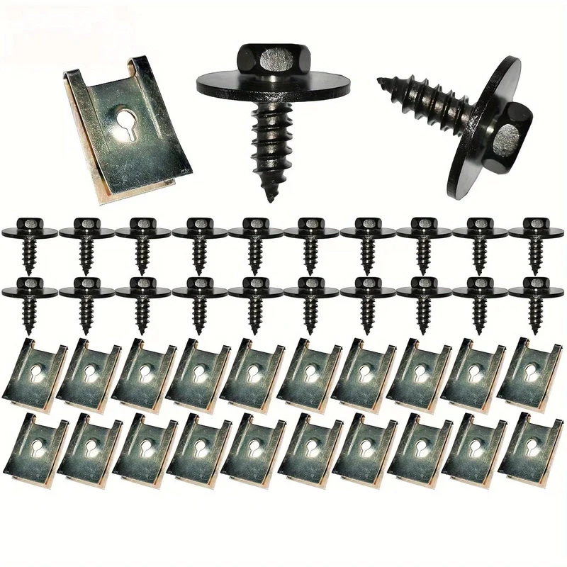 40 teile/paket Chassis Motor Schutz Metall Mutter Schraube Scheiben U-Mutter Clip Motor Schild Stoßstange Schutz Kreuz Schrauben