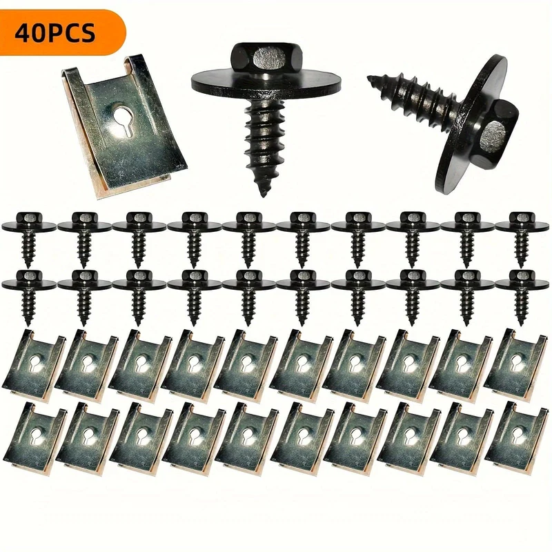 40 teile/paket Chassis Motor Schutz Metall Mutter Schraube Scheiben U-Mutter Clip Motor Schild Stoßstange Schutz Kreuz Schrauben