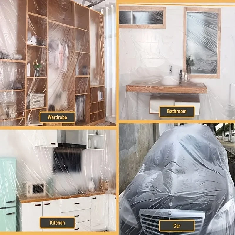Vorgeklebte Abdeckfolie, durchsichtige Kunststofffolie zum Lackieren, Kfz-Geräte, Kunststofffolienabdeckung für die Heimlackierung