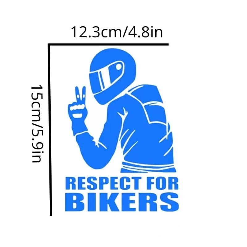 1pc 15x11CM Respekt Für Biker Aufkleber Auto Aufkleber Motorrad Vinyl Aufkleber Auto Dekoration Reflektierende Wasserdichte Aufkleber