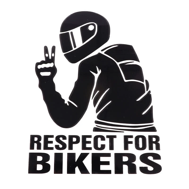 1pc 15x11CM Respekt Für Biker Aufkleber Auto Aufkleber Motorrad Vinyl Aufkleber Auto Dekoration Reflektierende Wasserdichte Aufkleber