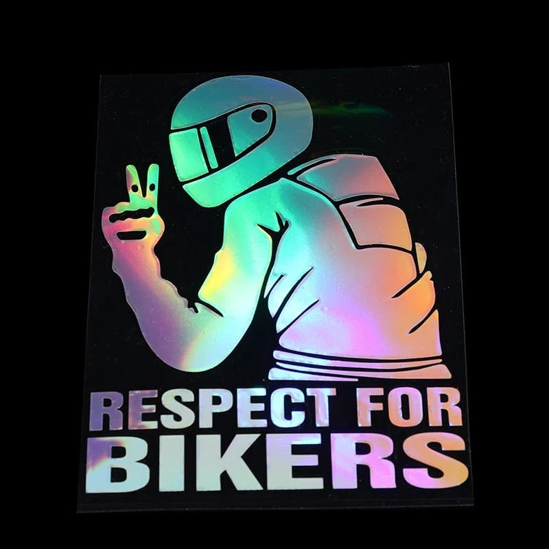 1pc 15x11CM Respekt Für Biker Aufkleber Auto Aufkleber Motorrad Vinyl Aufkleber Auto Dekoration Reflektierende Wasserdichte Aufkleber