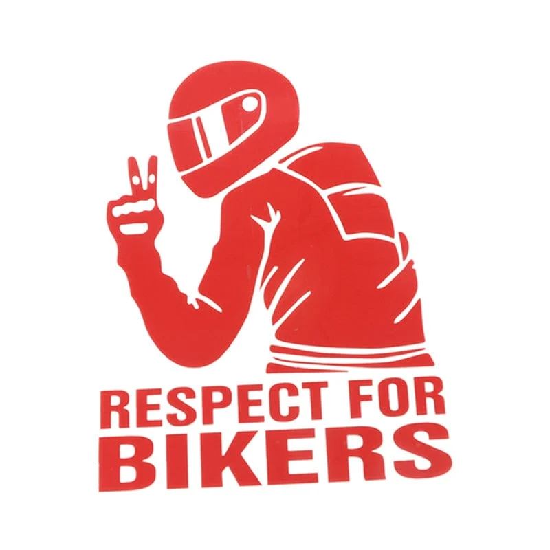 1pc 15x11CM Respekt Für Biker Aufkleber Auto Aufkleber Motorrad Vinyl Aufkleber Auto Dekoration Reflektierende Wasserdichte Aufkleber
