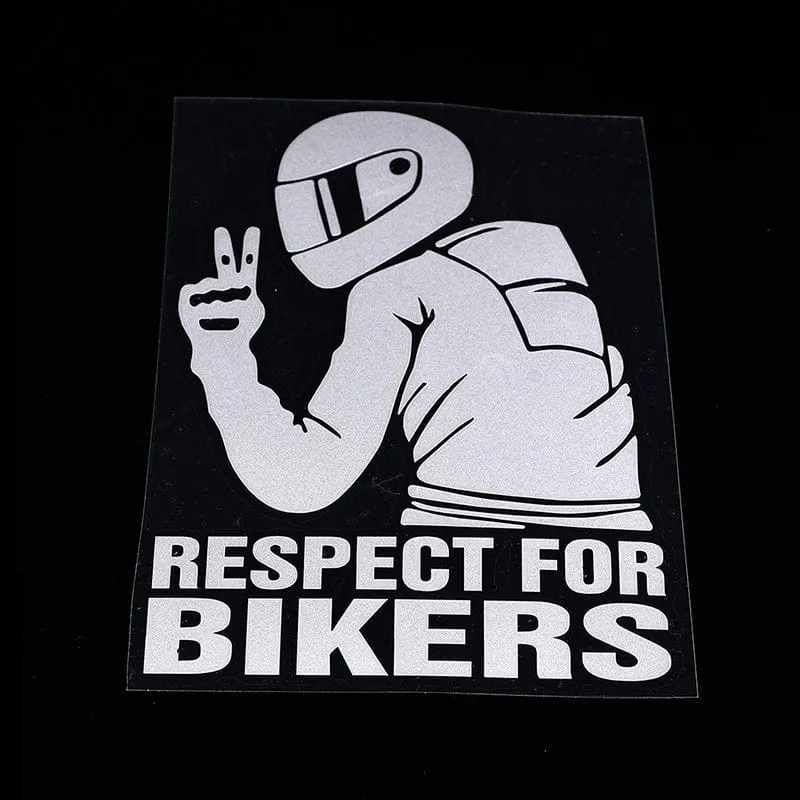 1pc 15x11CM Respekt Für Biker Aufkleber Auto Aufkleber Motorrad Vinyl Aufkleber Auto Dekoration Reflektierende Wasserdichte Aufkleber