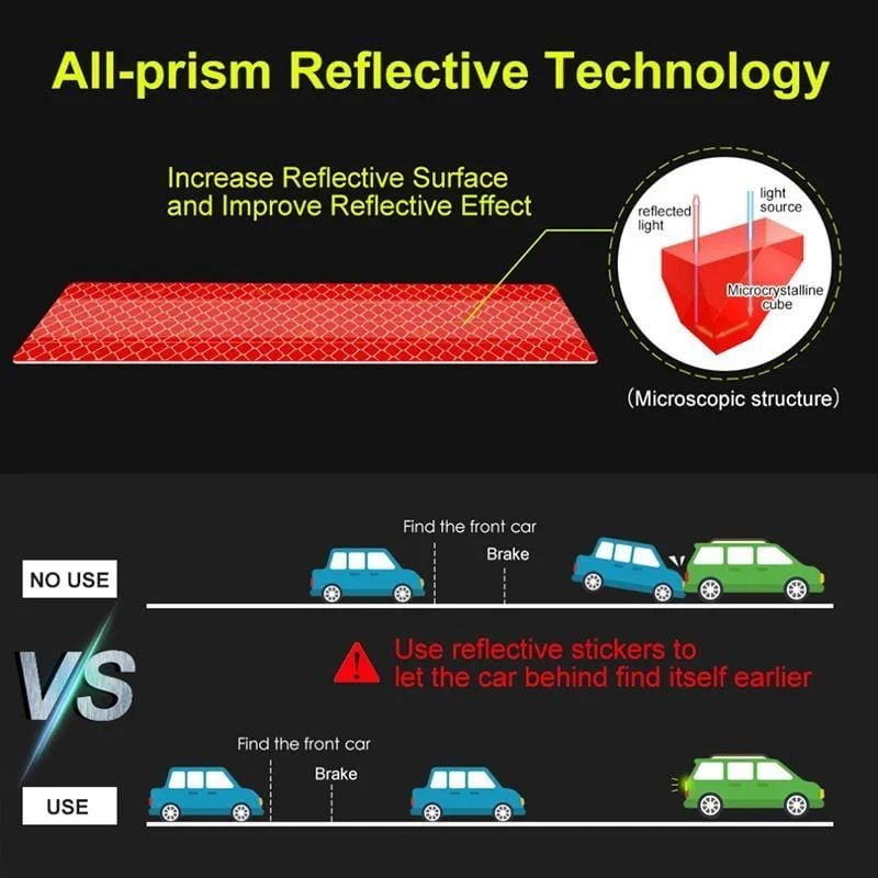 90 cm/35.43 in Reflektierende Auto Aufkleber Sicherheit Warnung Reflektor Band Auto Aufkleber Anti Kollision Warnung Reflektor Aufkleber Auto Zubehör