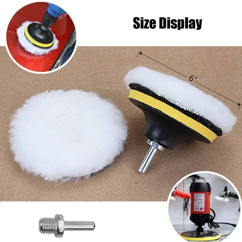 5-teiliges Auto-Polierset – 3 cm Polierscheiben-Pad, M10-Bohreranschluss, Wachsen und Lackpflege für Auto-Styling