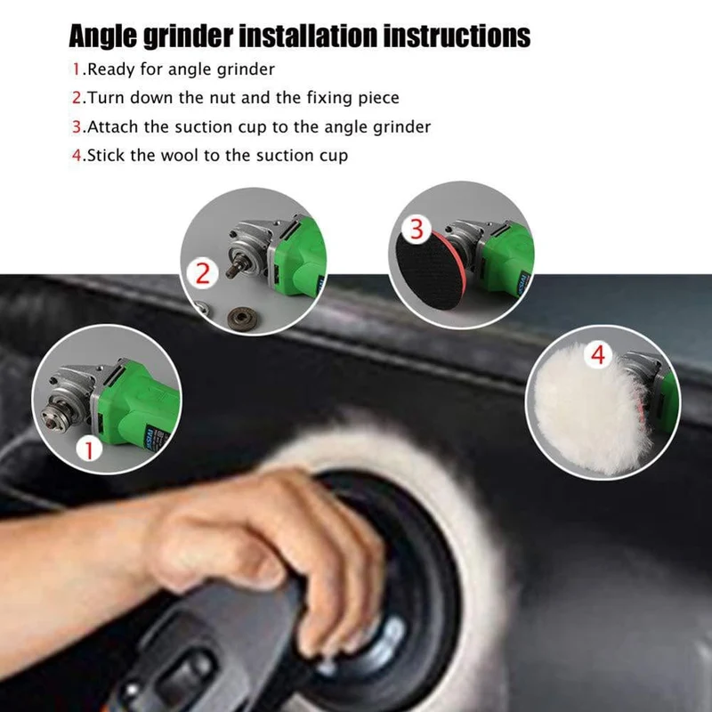 5-teiliges Auto-Polierset – 3 cm Polierscheiben-Pad, M10-Bohreranschluss, Wachsen und Lackpflege für Auto-Styling
