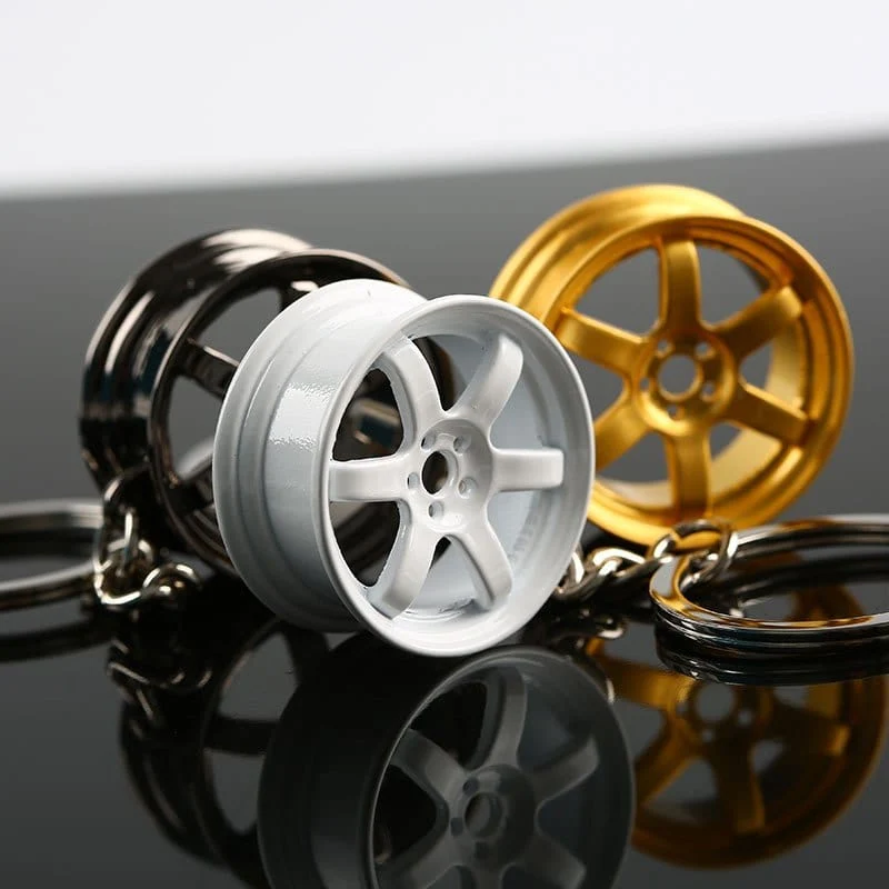 JDM Car Auto Racing Parts Te37 Mini-Schlüsselanhänger in Felgenform, Legierung