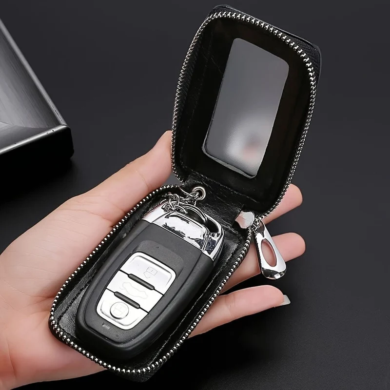 1-teiliges Universal-Autoschlüsselgehäuse, Auto-Smart-Schlüsselanhängerhalter für Funkschlüsselanhänger, Schlüsselanhänger in vier Farben erhältlich, Burgunderrot, Schwarz, Blau, Braun