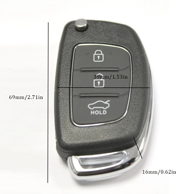 RFC 3 Tasten Klappschlüsselgehäuse für Hyundai I10 I20 I40 IX35 für Santa Fe Fernbedienung