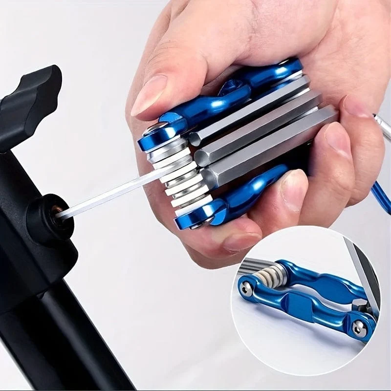 Klappbarer Inbusschlüssel aus Metall, metrischer Inbusschlüsselsatz, Sechskantschraubendreher, Inbusschlüssel, Inbusschlüssel, Handwerkzeug, tragbares Set mit Auto-Schlüsselbundreparatur