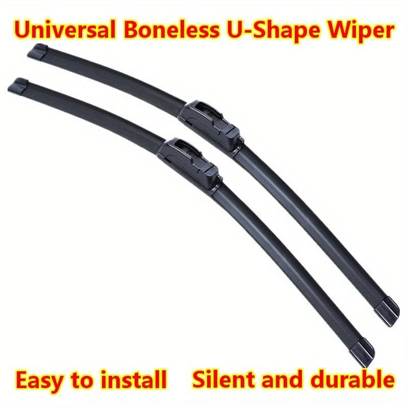 2 teile/satz Automotive Universal Ohne Knochen U-förmigen Wischer Klinge Wischer Gummi Wischer Klinge Schwarz