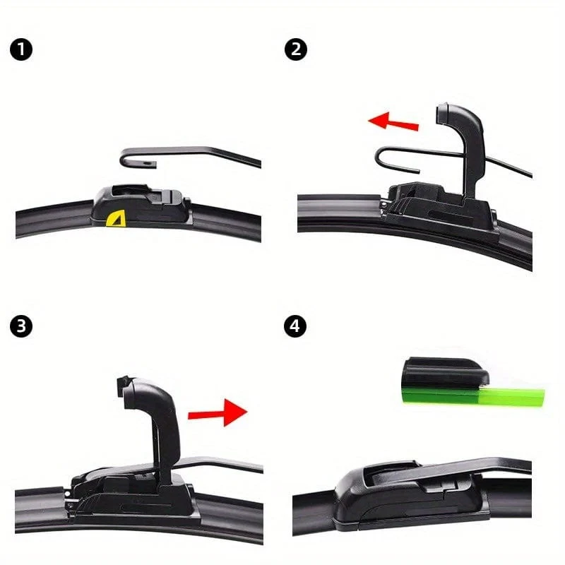 2 teile/satz Automotive Universal Ohne Knochen U-förmigen Wischer Klinge Wischer Gummi Wischer Klinge Schwarz