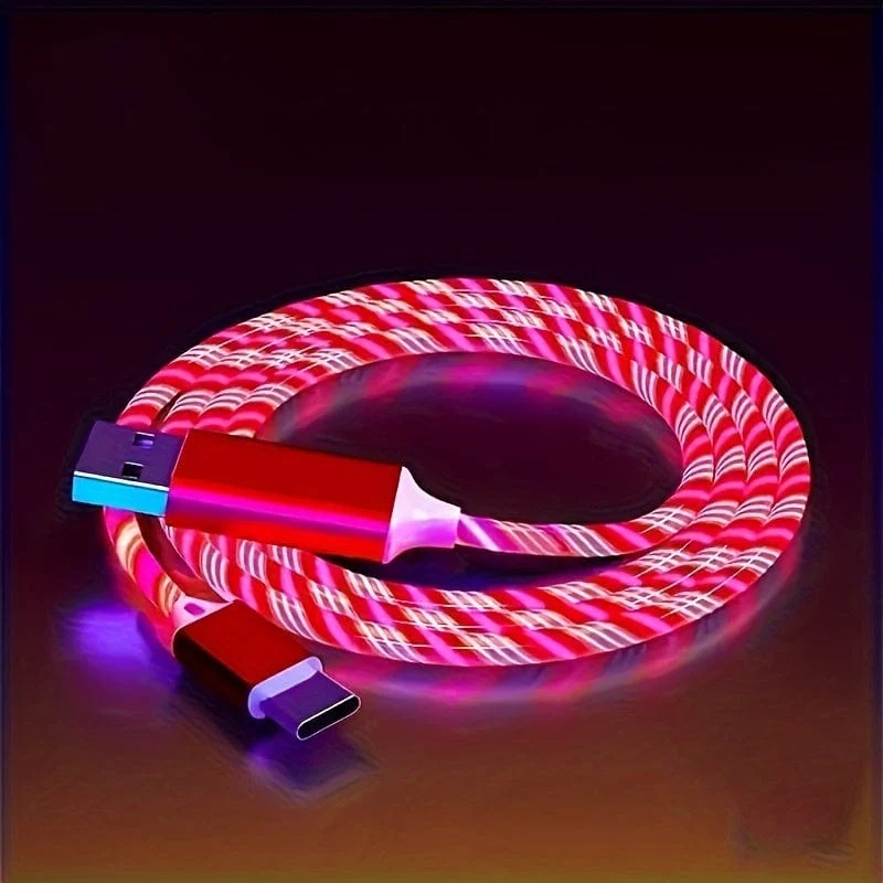 1 Stück leuchtendes Ladekabel, LED-Ladekabel für Typ-C-Schnittstelle