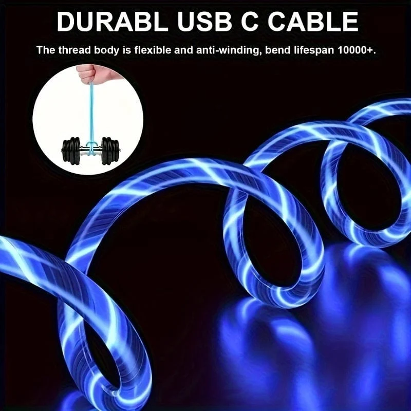 1 Stück leuchtendes Ladekabel, LED-Ladekabel für Typ-C-Schnittstelle