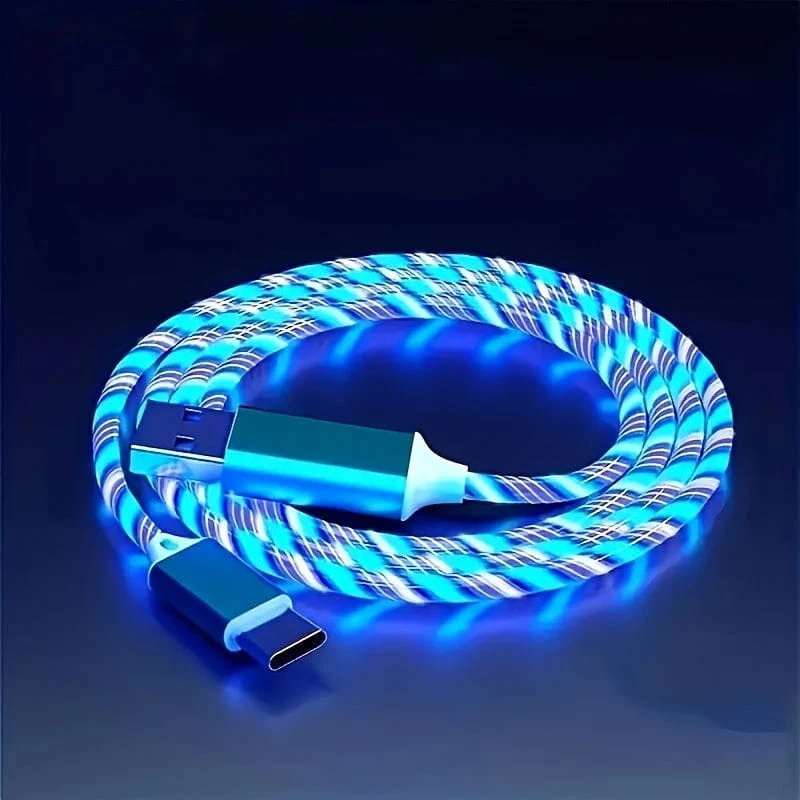 1 Stück leuchtendes Ladekabel, LED-Ladekabel für Typ-C-Schnittstelle