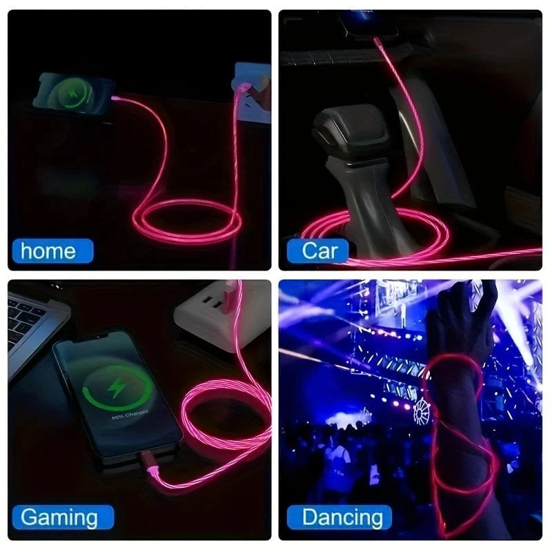 1 Stück leuchtendes Ladekabel, LED-Ladekabel für Typ-C-Schnittstelle