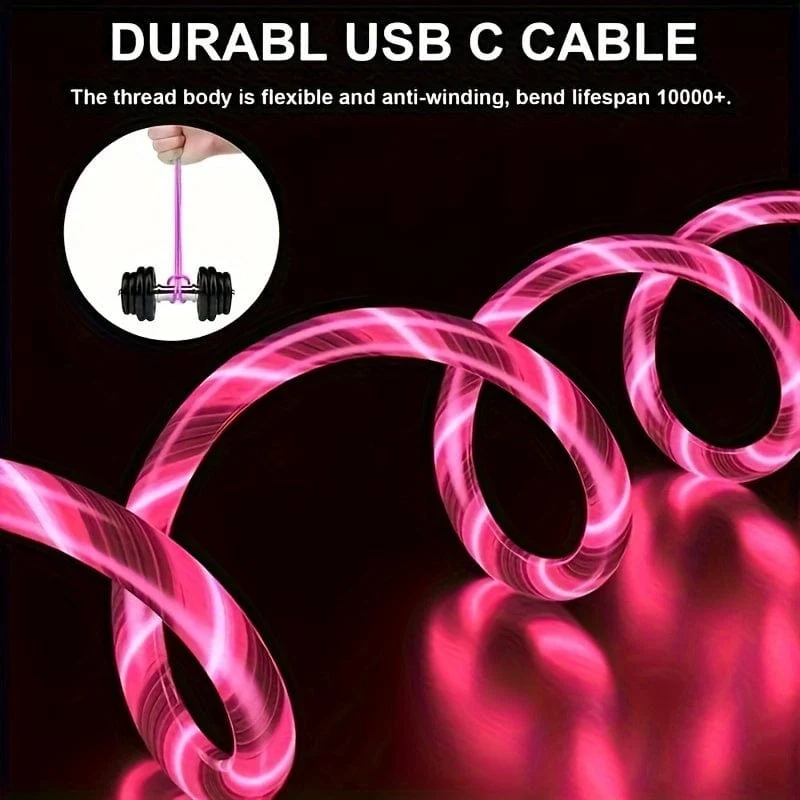 1 Stück leuchtendes Ladekabel, LED-Ladekabel für Typ-C-Schnittstelle