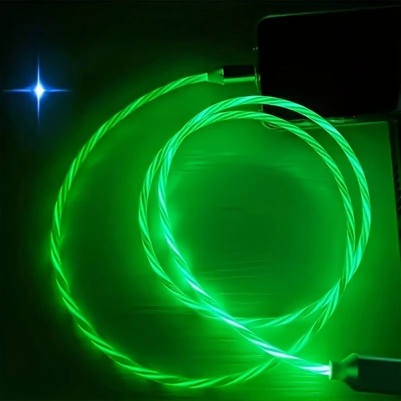 1 Stück leuchtendes Ladekabel, LED-Ladekabel für Typ-C-Schnittstelle