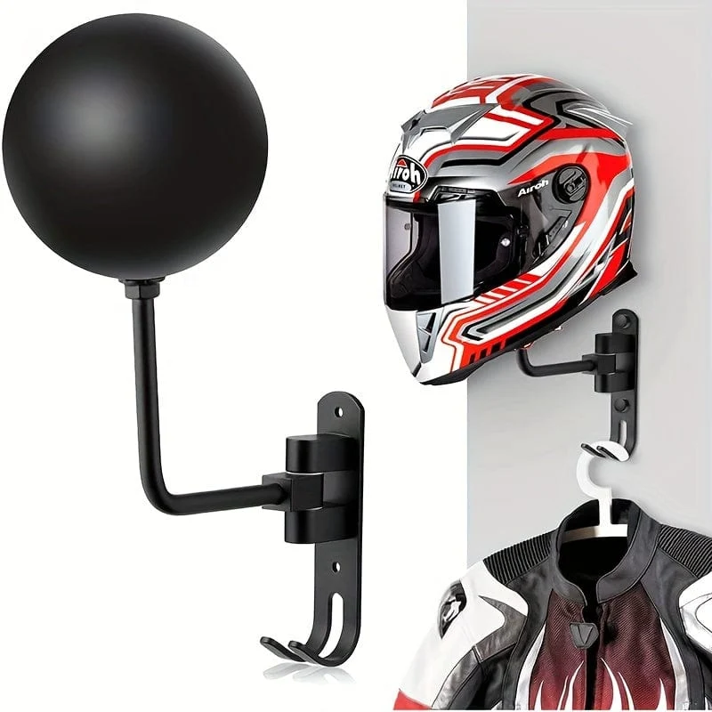 Motorrad-Helmhalter, Wandhalterung, 180-Grad-Drehung, Metall-Fahrradhelm-Halterung, Fahrradhelm-Display-Aufhänger, Ständer, Helmhalter, Helm-Aufhänger