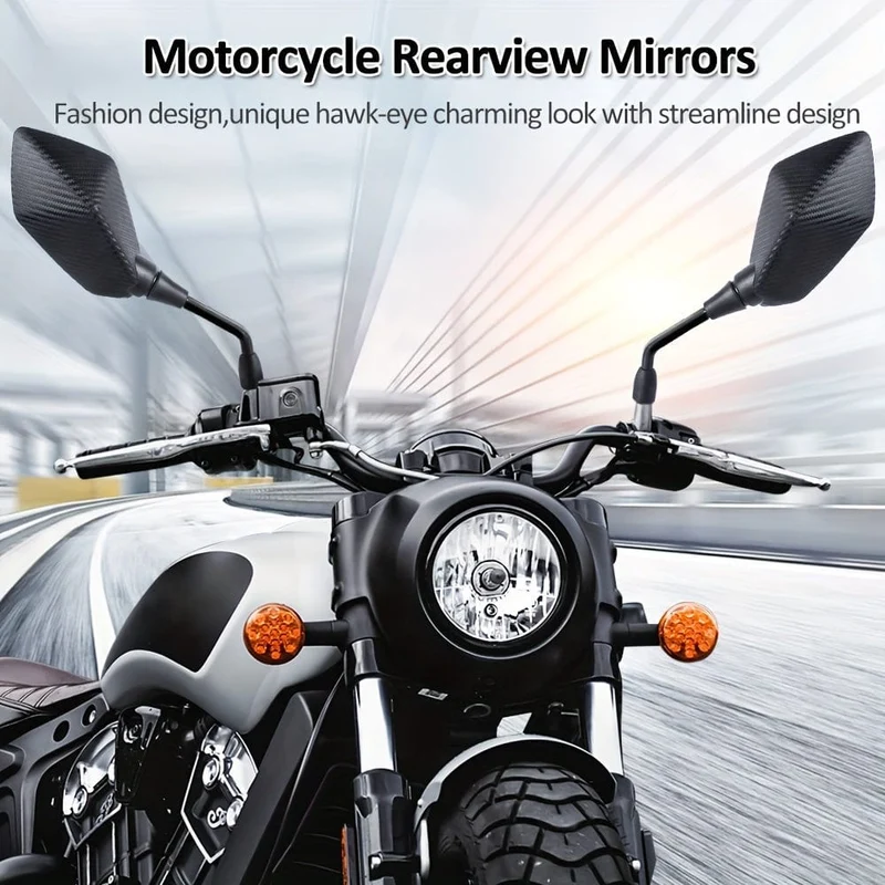 2 Stück Universelle 10-mm-Motorrad-Rückspiegel, Sicherheitsspiegel, Motorrad-Rückspiegel, Seitenspiegel, ATV, UTV, Roller-Zubehör