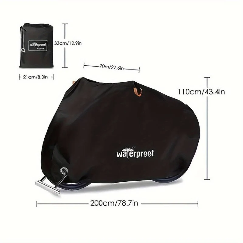 Motorradabdeckungen, strapazierfähige, wasserdichte, UV-schützende, reißfeste Motorradabdeckung aus 210D mit Sicherheitstuch-Design mit Schlosslöchern