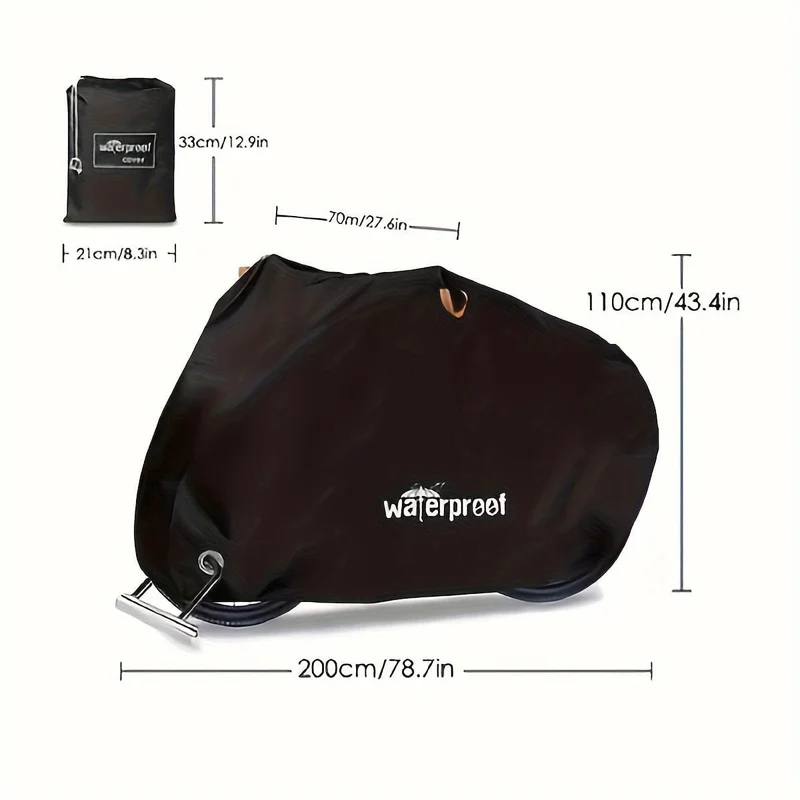 Motorradabdeckungen, strapazierfähige, wasserdichte, UV-schützende, reißfeste Motorradabdeckung aus 210D mit Sicherheitstuch-Design mit Schlosslöchern