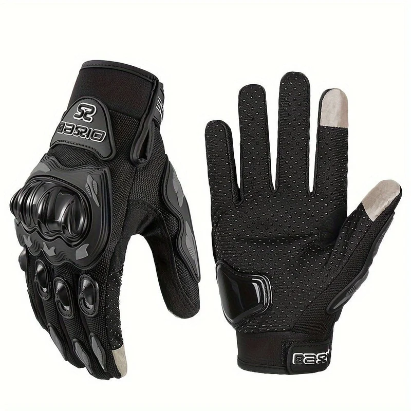 MJMOTO Motorradhandschuhe, Sommer-Touchscreen-Vollfingerhandschuhe Schützende Anti-Fall-Guantes Moto Rutschfeste Reithandschuhe