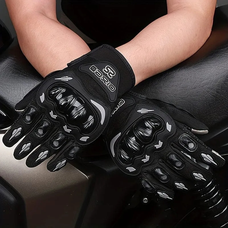 MJMOTO Motorradhandschuhe, Sommer-Touchscreen-Vollfingerhandschuhe Schützende Anti-Fall-Guantes Moto Rutschfeste Reithandschuhe