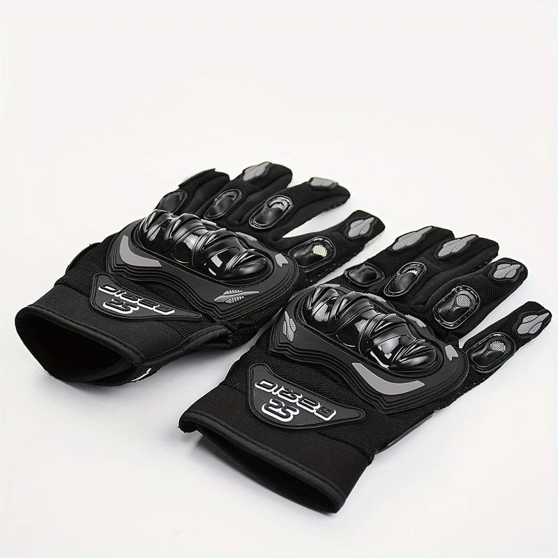 MJMOTO Motorradhandschuhe, Sommer-Touchscreen-Vollfingerhandschuhe Schützende Anti-Fall-Guantes Moto Rutschfeste Reithandschuhe