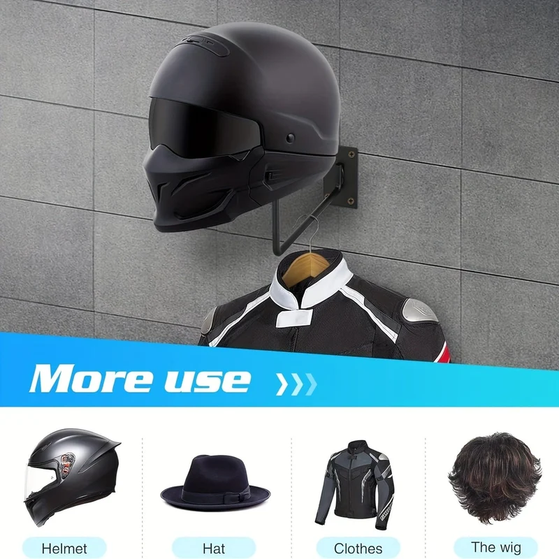 1pc Motorrad Helm Hut Halter Haken Jacke Rack Kleiderbügel Display Metall Wand Montiert