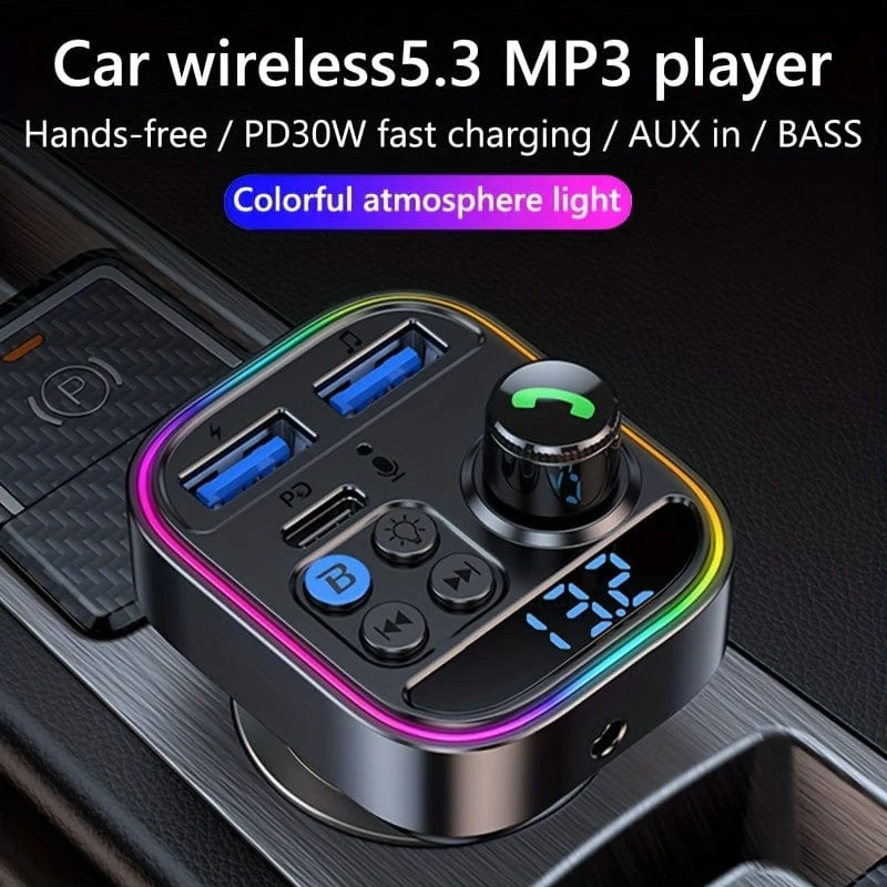 Steigern Sie Ihr Auto-Audio mit diesem 5.0 Wireless Car Kit: FM-Transmitter, MP3-Player, 30-W-Dual-USB-Schnellladegerät und mehr!