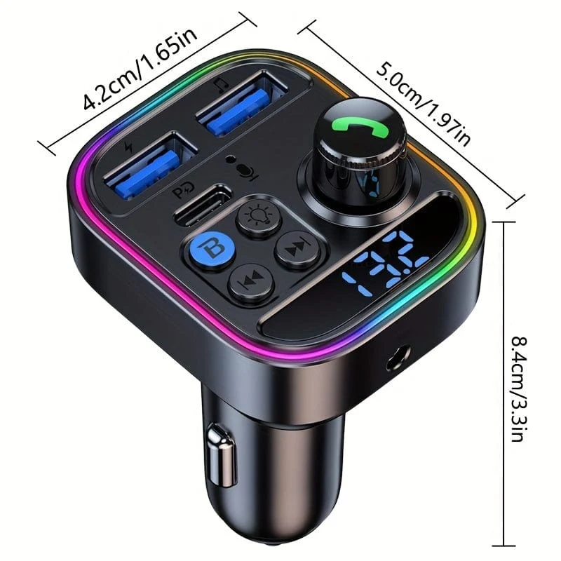 Steigern Sie Ihr Auto-Audio mit diesem 5.0 Wireless Car Kit: FM-Transmitter, MP3-Player, 30-W-Dual-USB-Schnellladegerät und mehr!