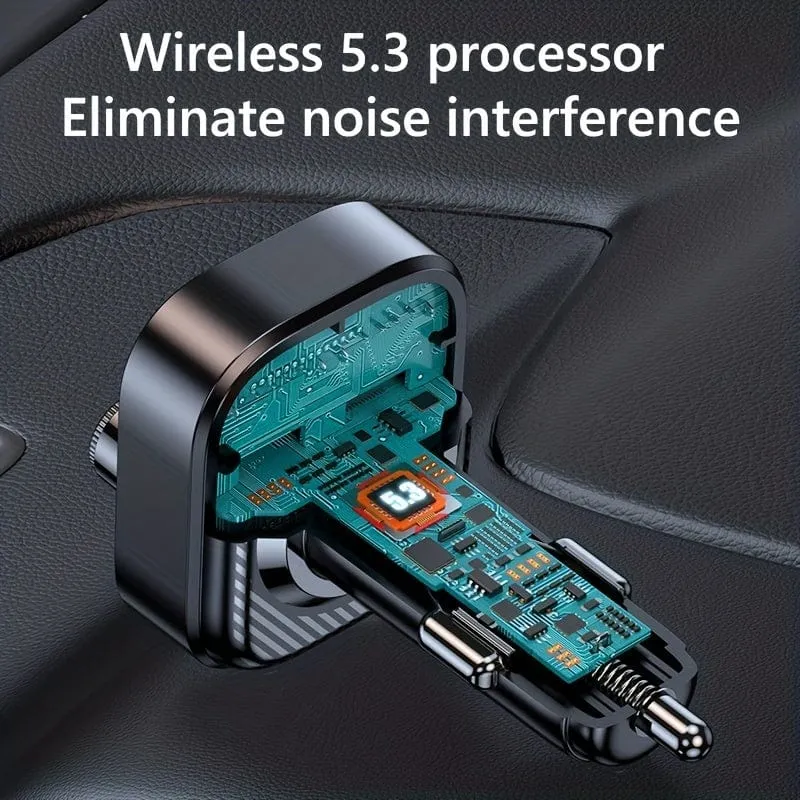 Steigern Sie Ihr Auto-Audio mit diesem 5.0 Wireless Car Kit: FM-Transmitter, MP3-Player, 30-W-Dual-USB-Schnellladegerät und mehr!