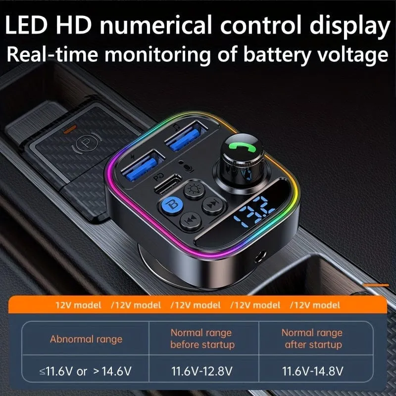 Steigern Sie Ihr Auto-Audio mit diesem 5.0 Wireless Car Kit: FM-Transmitter, MP3-Player, 30-W-Dual-USB-Schnellladegerät und mehr!