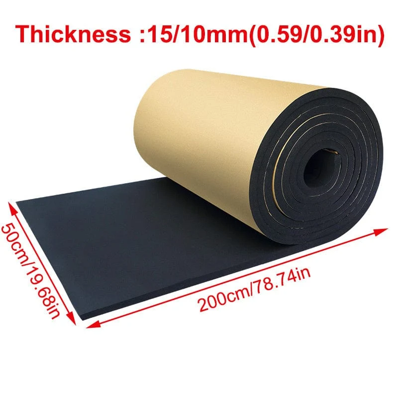 15/10mm Dicke Auto Motorhaube Motor Firewall Wärme Matte Deadener Sound Lärm Beweis Isolierung Trittschalldämmung Aufkleber Auto Zubehör 200*50cm