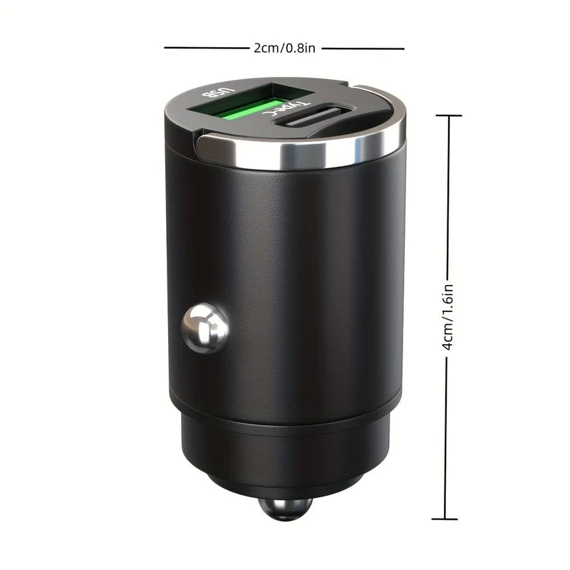 100 W Auto-Schnellladegerät, verstecktes Autoladegerät, Autoladegerät mit Mini-Zugring, Autoladegerät-Adapter mit zwei Anschlüssen für den Zigarettenanzünder, einfach zu transportieren und Ihr Telefon aufzuladen.