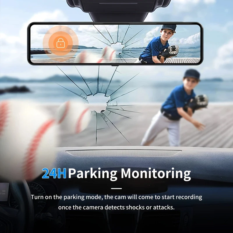 4K-Spiegel-Dashcam vorne und hinten, Rückspiegelkamera für Autos und LKWs mit 27.94 cm IPS-Touchscreen, Rückfahrkamera mit Typ-C, Starvis-Sensor
