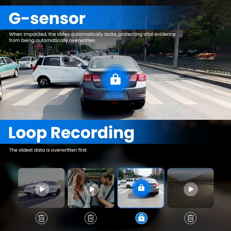 4K-Spiegel-Dashcam vorne und hinten, Rückspiegelkamera für Autos und LKWs mit 27.94 cm IPS-Touchscreen, Rückfahrkamera mit Typ-C, Starvis-Sensor